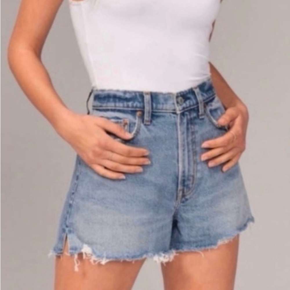 Abercrombie & Fitch Blue Jean Shorts High-Waisted Vintage